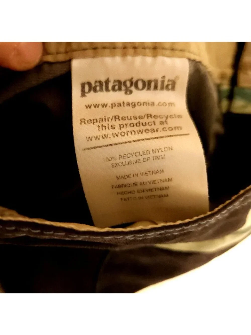 Patagonia Mens Grey Blue Striped Board Shorts 34